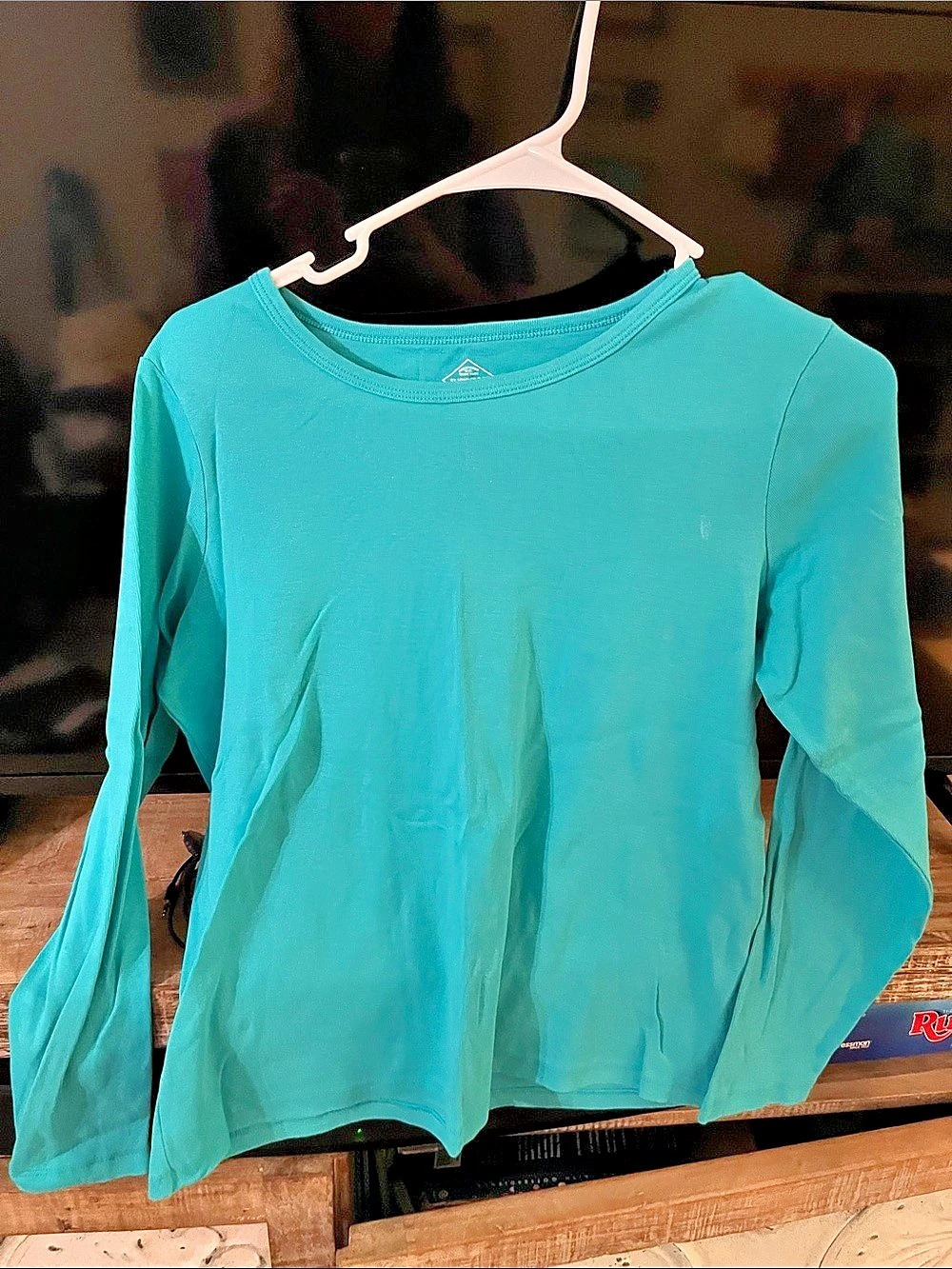 St. John's Bay Essential Tee Long Sleeve teal Medium